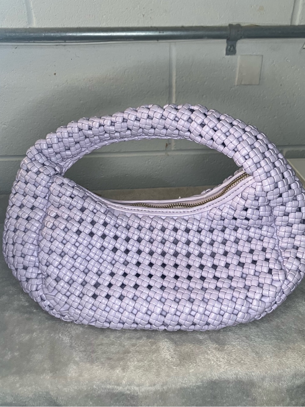 Anthropologie Woven Lavender Shoulder Bag